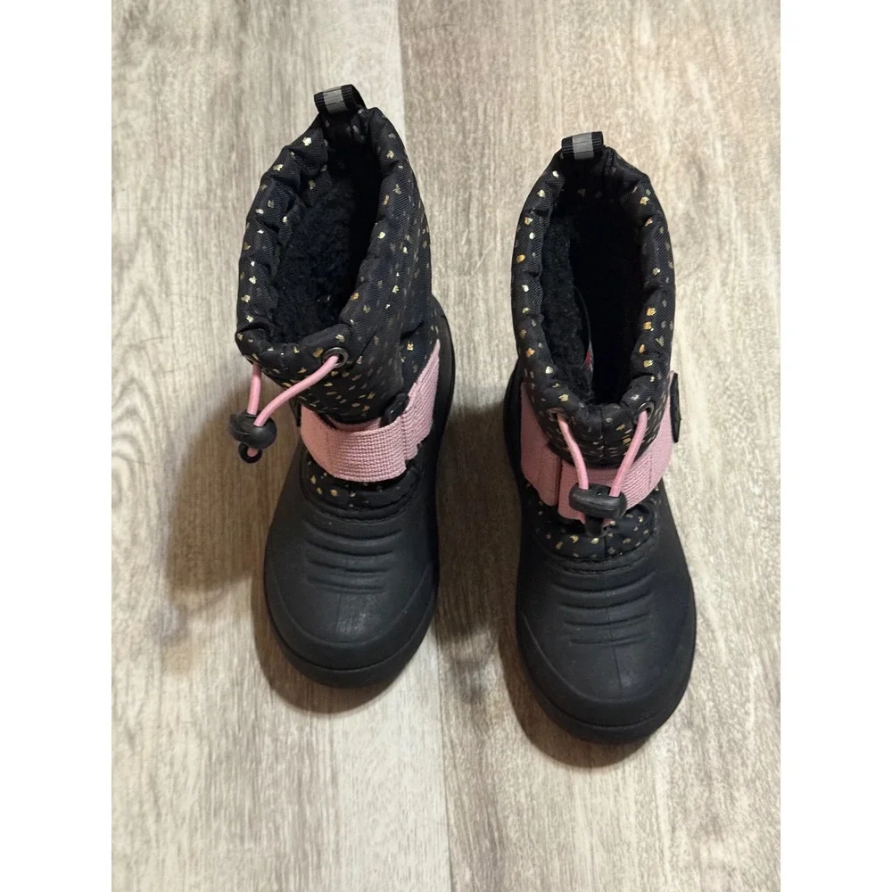 Northside Kids Black Gold Star Waterproof Winter Snow Boots‎ Size 8